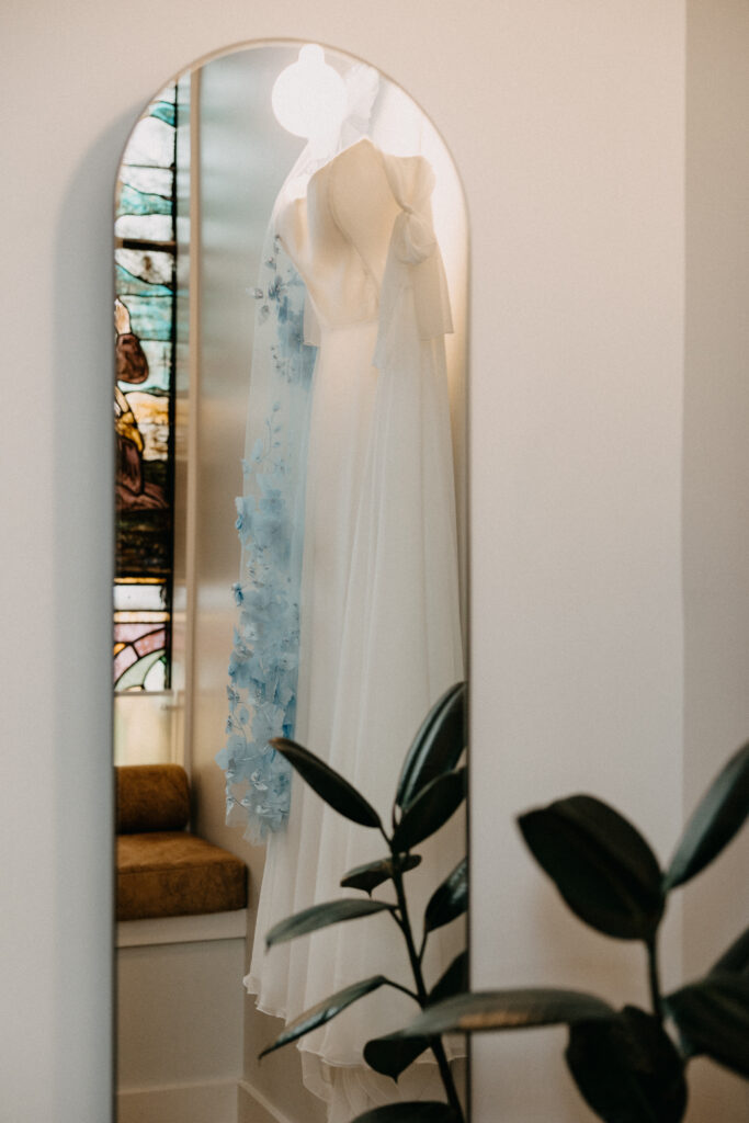 Wedding dress photo at the Deacon in Philadelphia